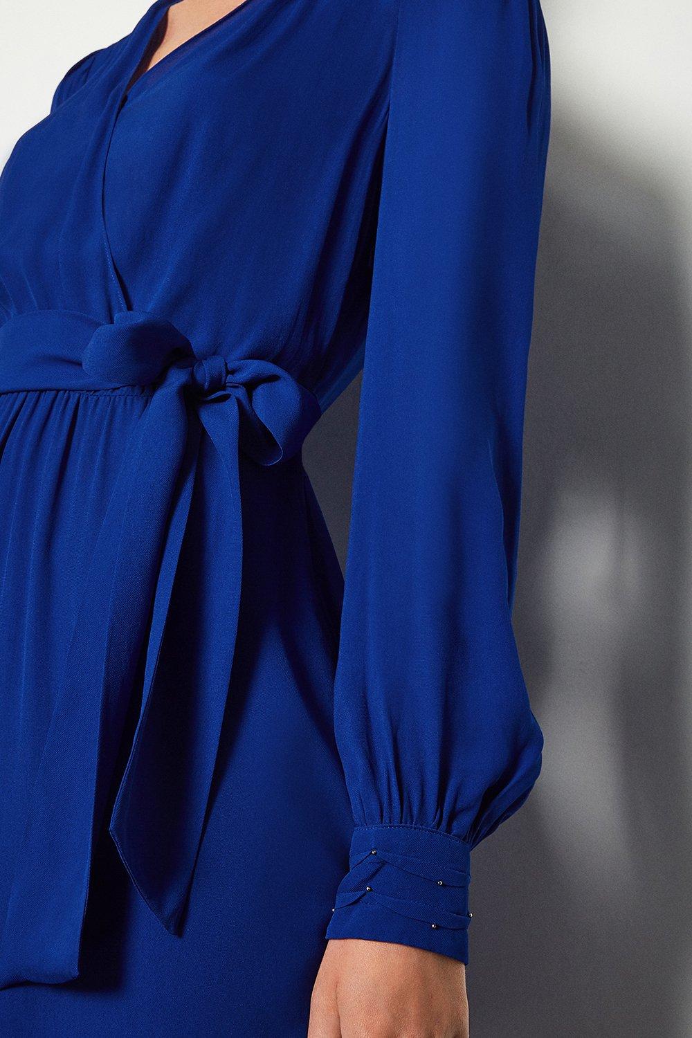 Long Sleeve Short Wrap Dress | Karen Millen